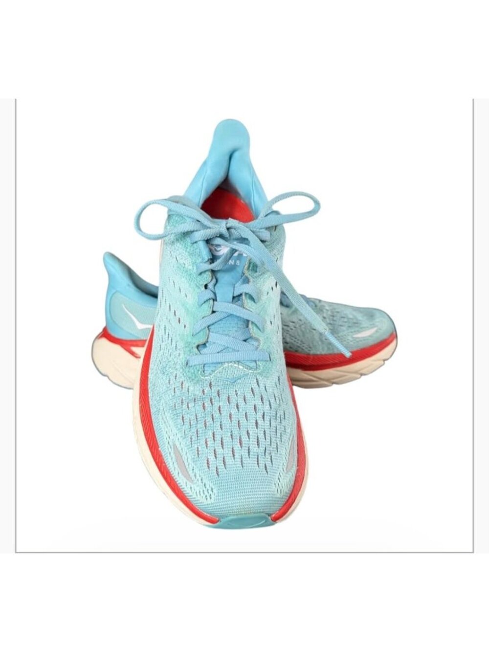 Hoka Clifton 8 Aquarelle teal sneakers women's size 8.5B